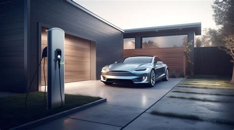 Premium AI Image | Electric car charging at home clean energy filling ...