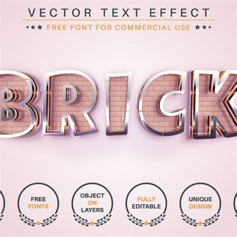 Brick - Editable Text Effect, Font Style, Graphics Illustration | Text effects, Graphic ...