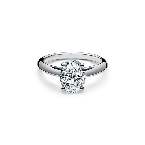 Oval-cut diamond engagement ring in platinum. | Tiffany & Co.