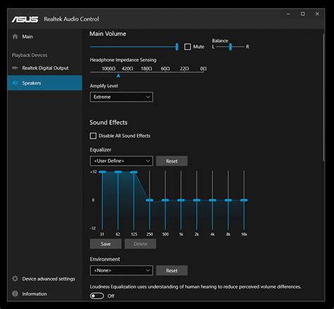 Asus realtek hd audio manager equalizer settings - swpana