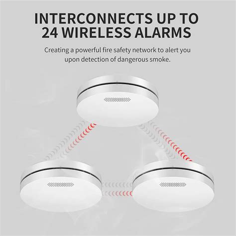 Home alarm system wireless interconnected smoke detector Interlinked ...