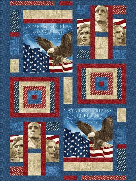 Mt Rushmore Quilt Panel / Northcott Stars & Stripes Quilt | Etsy | Cat quilt patterns, Panel ...