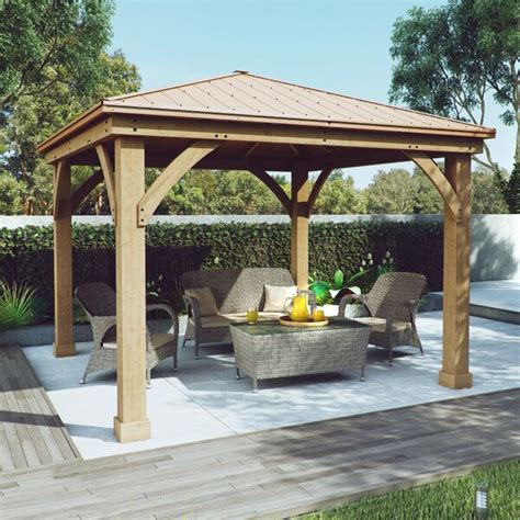 Yardistry 12 Ft. W x 12 Ft. D Solid Wood Patio Gazebo & Reviews | Wayfair