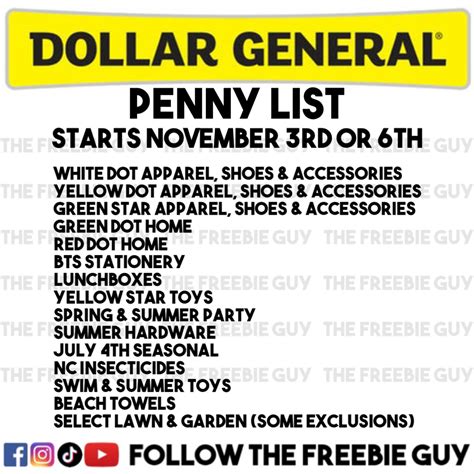 DOLLAR GENERAL PENNY LIST NOVEMBER 3, 2020 - The Freebie Guy