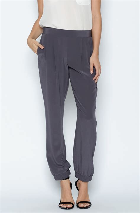 Joie Lupella Silk Pants in Gray | Lyst