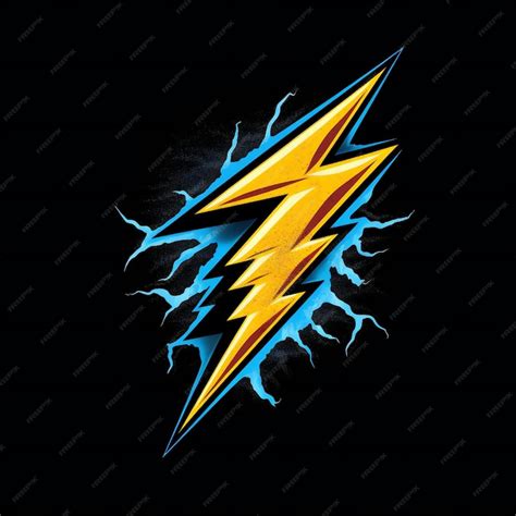 Premium Photo | Lightning bolt abstract logo design on black background