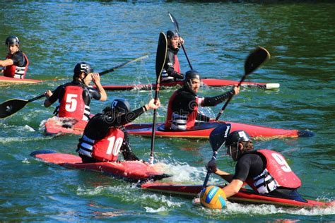 Canoe Polo editorial stock photo. Image of canoeing, speed - 52239398