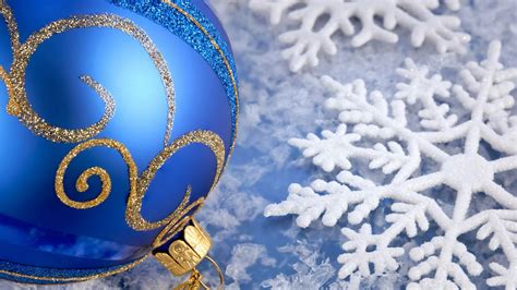 Wallpapers de Navidad - Feliz Navidad - Esfera navideña azul con nieve ...