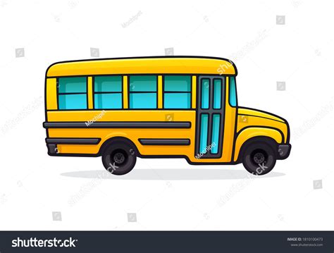 Yellow School Bus Passenger Transport Transportation Stock Vector (Royalty Free) 1810100473 ...