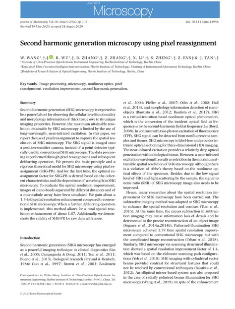 (PDF) Second harmonic generation microscopy using pixel reassignment