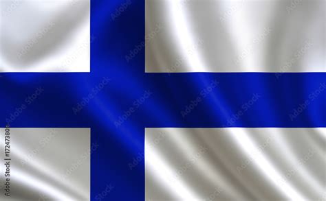 Finnish flag. Finland flag. Flag of Finland. Finland flag illustration. Official colors and ...