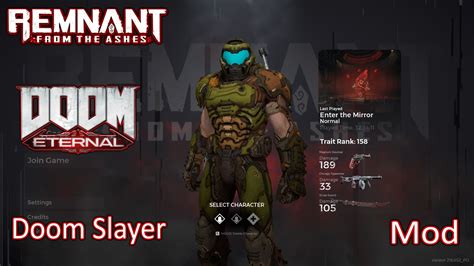 Remnant FromTheAshes DOOM Eternal Doom Slayer Mod [Remnant: From the Ashes] [Mods]