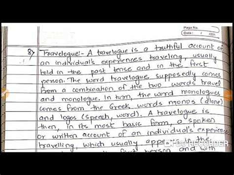 Travelogue. English literature Class BA Sem 1 - YouTube