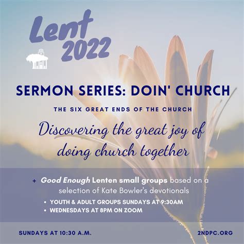 Lent Sermon Series: Doin' Church — Second Presbyterian