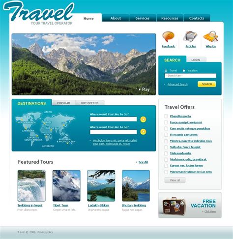 Travel Agency Website Template #22548