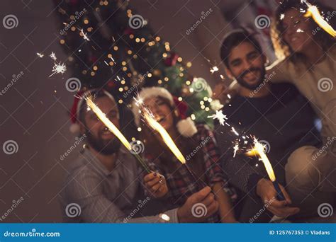 New Year`s Eve Midnight Fireworks Stock Image - Image of party, festive ...