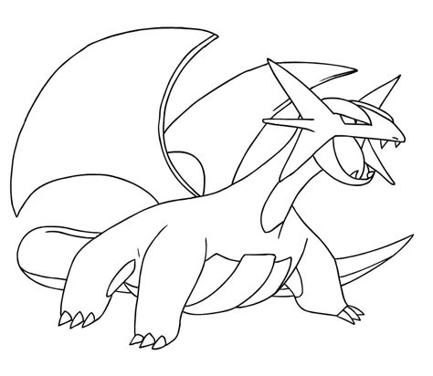 Pokemon Salamence Coloring Page - Free Printable Coloring Pages for Kids