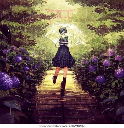 Aesthetic Anime Style Characters Digital Illustrations Stock ...