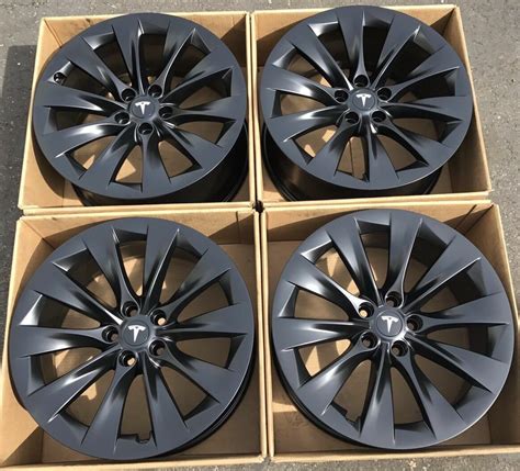 20" TESLA MODEL X Factory Wheels OEM Rims Staggered Satin Black