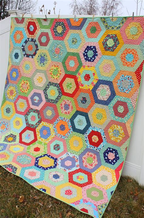 Scrappy Giant Hexagon quilt | Diary of a Quilter - a quilt blog