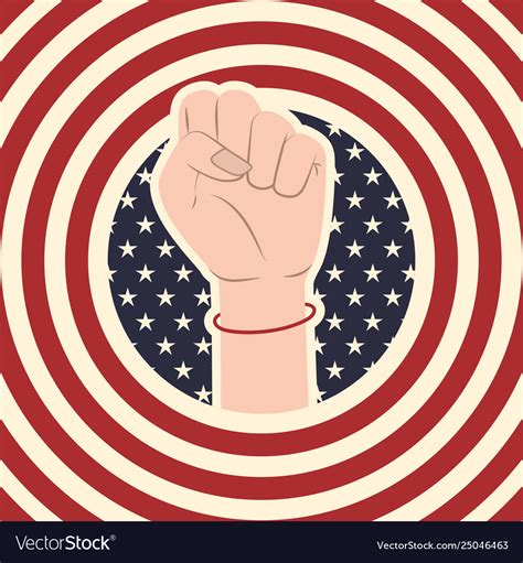 American flag pattern background with hand icon Vector Image