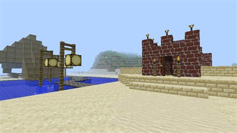 Castle With Working Drawbridge and Dock+Boat Launcher Minecraft Map