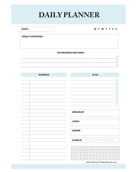 Minimalist Daily Planner - Free Printable Templates