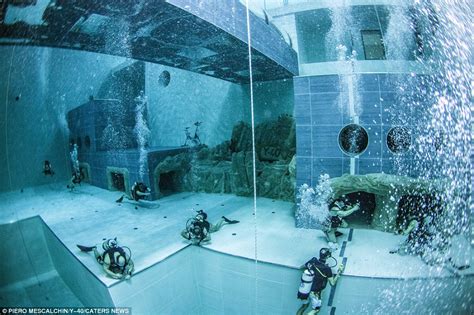 Inside world's deepest thermal water pool | Daily Mail Online