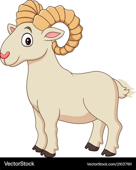 Cartoon funny goat isolated on white background Vector Image