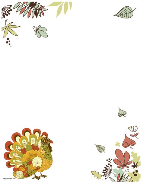 FREE Thanksgiving Border Printables | Many designs available