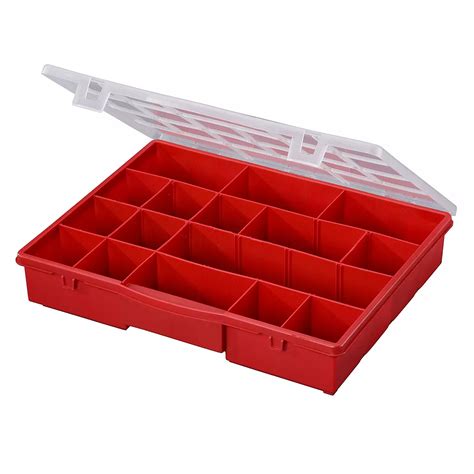 Stack On 17-Compartment Portable Storage Box in Red | The Home Depot Canada