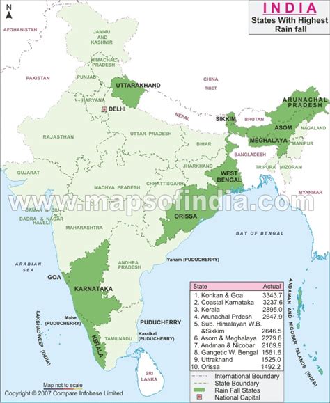 Highest Rainfall States in India | Internet usage, India facts, World economic forum