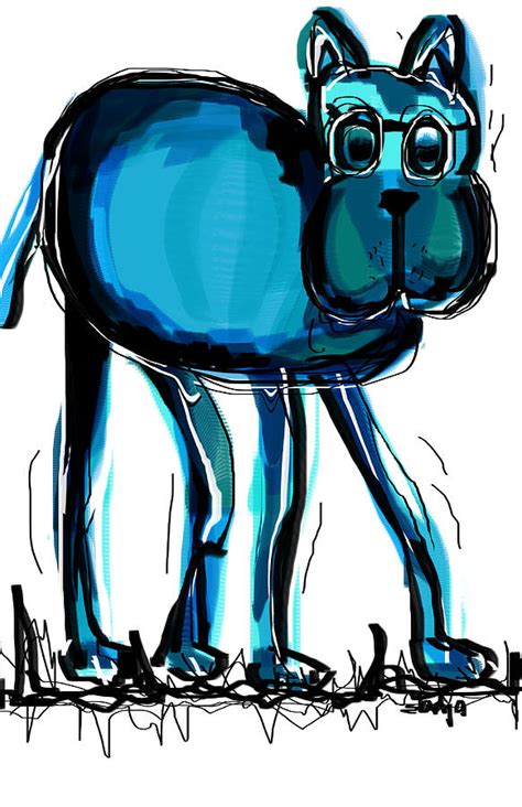 Blue dog Digital Art by Sladjana Lazarevic - Fine Art America