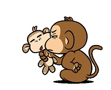 Gif Lindos, Monkey Illustration, Gifs, Cute Monkey, Make Your Own Stickers, Line Sticker, Bandar ...