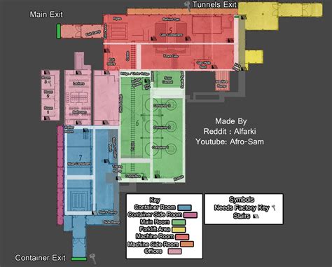 Escape From Tarkov Factory Extraction Map