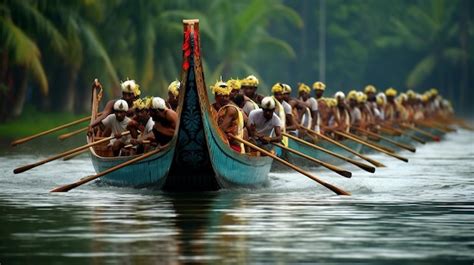 Premium AI Image | Beautifull kerala boat race in kerala Generative ai