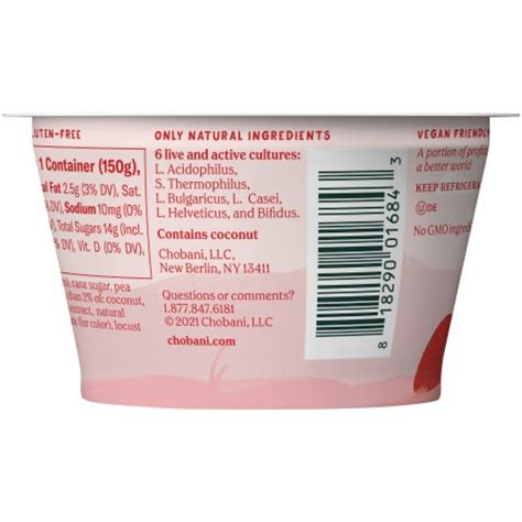 Chobani Oat-Based Strawberry Vanilla Oat Milk Yogurt, 5.3 oz - Fry’s Food Stores