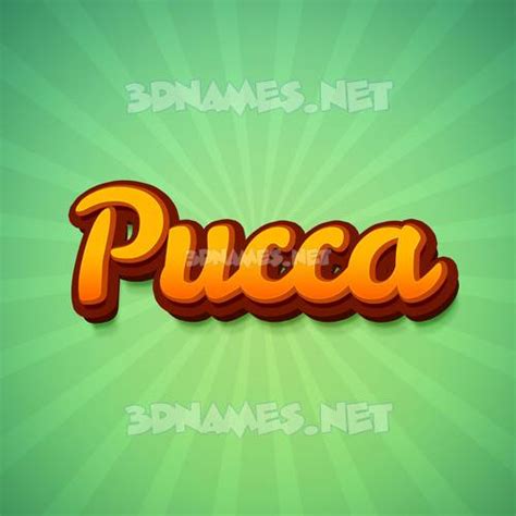 Preview of Green Rays 3D name for "pucca"