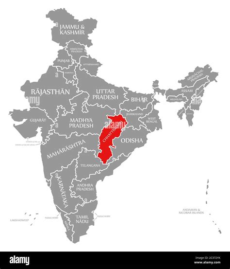 Map Of Chhattisgarh In India - Birdie Sharline