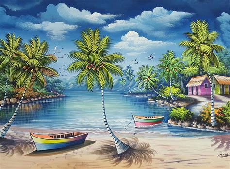 Beach Painting, Large Oil Painting, Landscape, Colorful Canvas, Summer ...