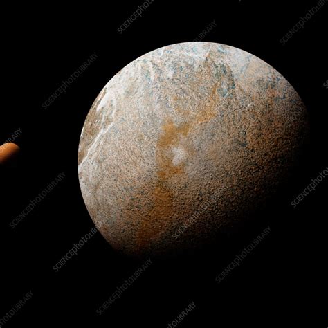 Exoplanet with atmosphere and moon, composite image - Stock Image ...