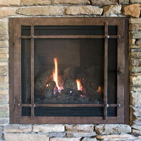 Ironhaus Heritage Custom Bronze Fireplace Doors For DV Gas- Mission ...