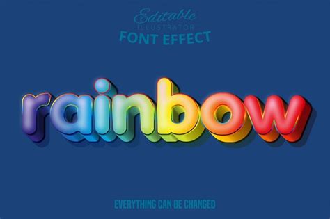 Rainbow text font effect | Premium Vector