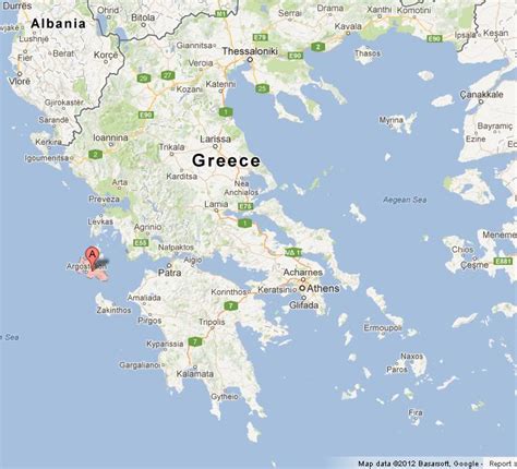 Kefalonia on Map of Greece