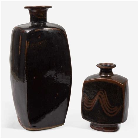 Two St. Ives Tenmoku-Glazed Vases, Leach Pottery, UK, circa 1940s-1960s by Bernard Howell Leach ...