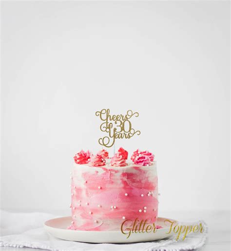 Cheers to 30 Years 30th Birthday Cake Topper Dirty 30 Cake - Etsy