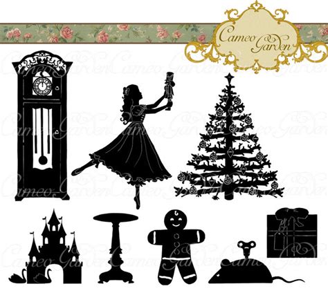 Silhouette the Nutcracker Clipart Christmas Clip Art for - Etsy