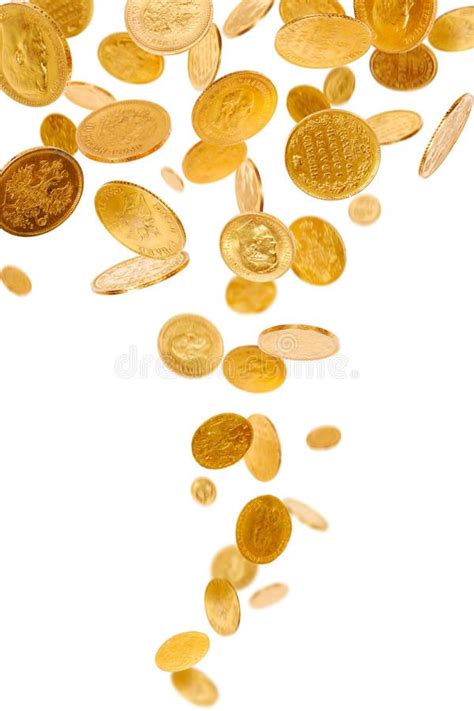 Falling Gold Coins. Old gold coins isolated on white background , #Affiliate, #Coins, #gold, # ...