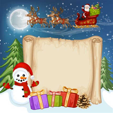 2016 christmas elements with parchment background vector 04 free download