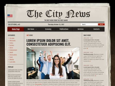 Newspaper Free PSD (photoshop) Template by MecoNata for Gridgum.com on Dribbble